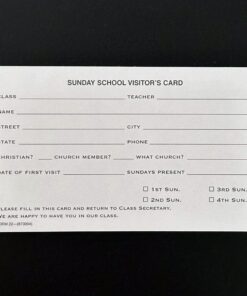 Sunday School Visitors Card