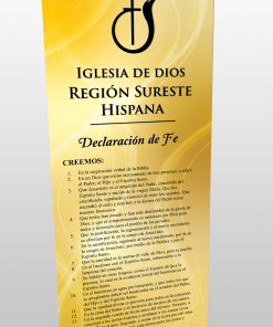 Alternative view of Declaration Of Faith Banner-Spanish (Multi-Colored) w/ Retractable Base