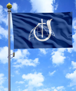 COG Flag Double Sided World Cross & Flame