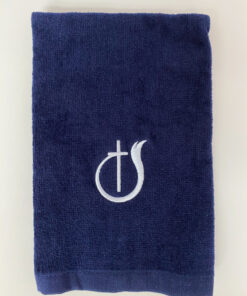 Pastor Towel Navy Cross & Flame