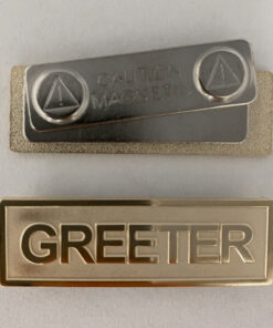 Badge Greeter Brass Magnetic