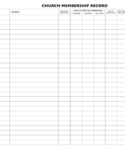Church Membership Journal Sheet