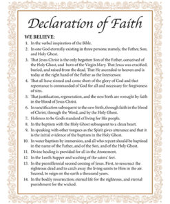 Declaration Of Faith 8 1/2 x 11 English (Print Only)
