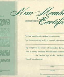 New Member Instruction Certificate
