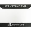 Church of God Logo License Plate Frame (We Attend the Church of God)