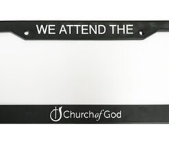 Church of God Logo License Plate Frame (We Attend the Church of God)