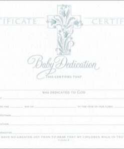 Baby Dedication Certificate (pack of 6), Pearl Foil