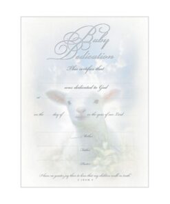 Baby Dedication Certificate (pack of 6), Lamb, 8 1/2 x 11