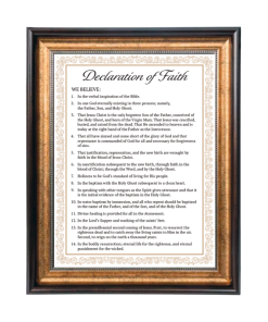 Declaration of Faith - 24x30 Bronze and Gold Beveled Frame