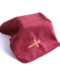 Pastor Towel - Cross (Burgundy) Microfiber