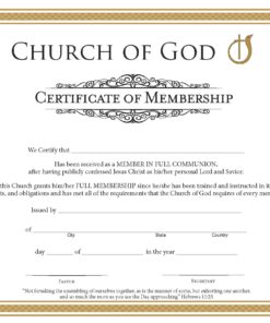 COG Certificate of Membership PK/15