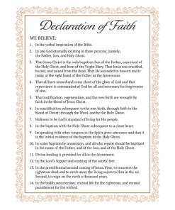 Declaration Of Faith 18X24 English (Print Only)